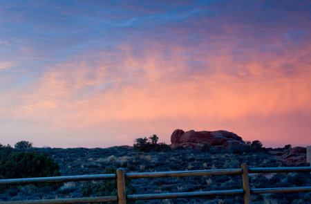 colorful sunset in Canyonlands, Utah, United Statesの写真素材