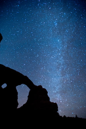 The Milky Way over the arches in Delicate Archの写真素材