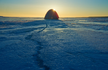 Sunrise on Lake Huronの写真素材