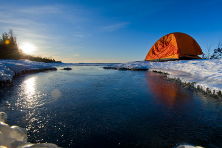 Sunrise on Lake Huronの写真素材