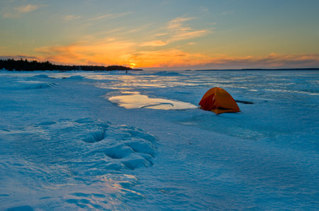 Sunrise on Lake Huronの写真素材