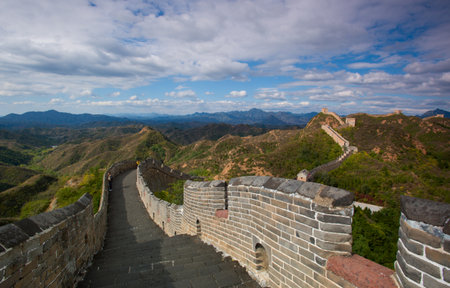 Badaling Great Wall with autumn leavesの写真素材
