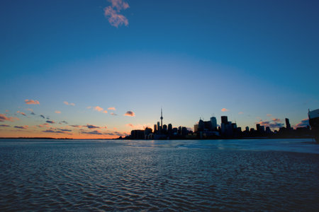 Winter in Toronto, Ontario ice meltingの写真素材