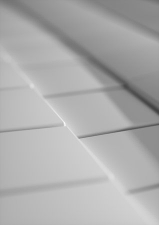 Cubes Tiles Diagonal Background Pure White with depth of field for A4 cover.