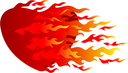 Burning heart  is overcame flameのイラスト素材