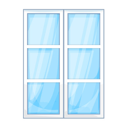 Plastic window outside with three sectionsのイラスト素材