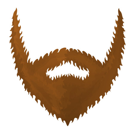 One big brown beard without face, hipster style, eps10 isolatedのイラスト素材