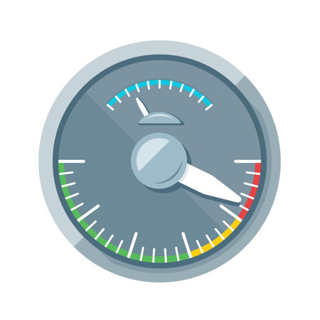 Simple speedometer without numbers with dark scale, flat style illustrationのイラスト素材
