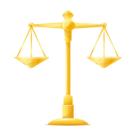 One justice scales, libra golden metal illustration, isolatedのイラスト素材
