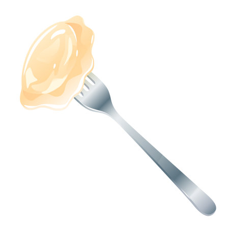 Ukrainian Varenyk On Forkのイラスト素材