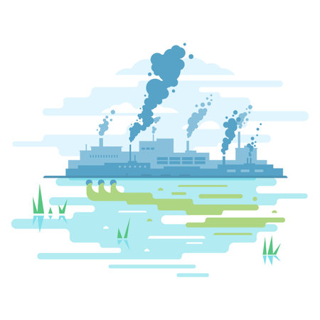 Industrial Pollution of Natureのイラスト素材