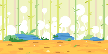 Bamboos Game Background Landscapeのイラスト素材