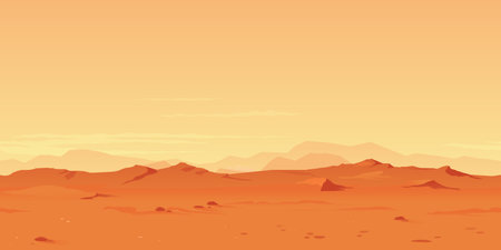 Martian Landscape Background illustration.のイラスト素材