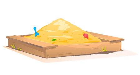 Wooden Sandbox with Sandのイラスト素材