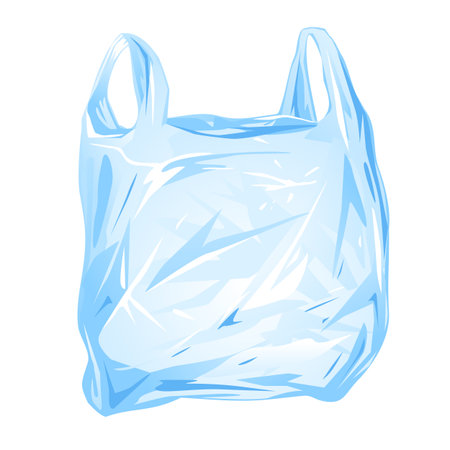 One empty plastic bag with handles, isolatedのイラスト素材