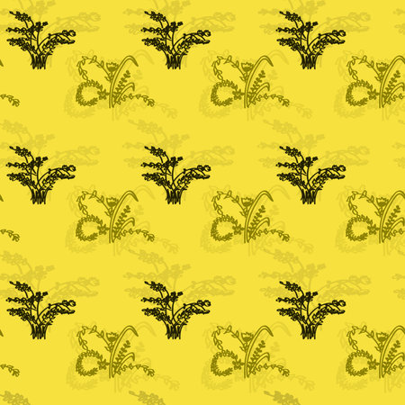 Floral seamless background with bushes のイラスト素材