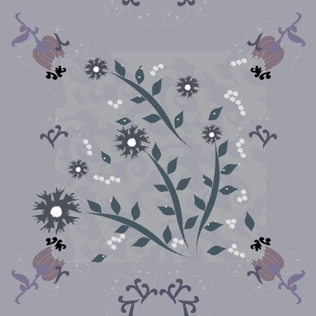 languishing abstract background with flowers seamlessのイラスト素材