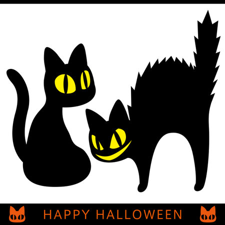 Halloween black catのイラスト素材