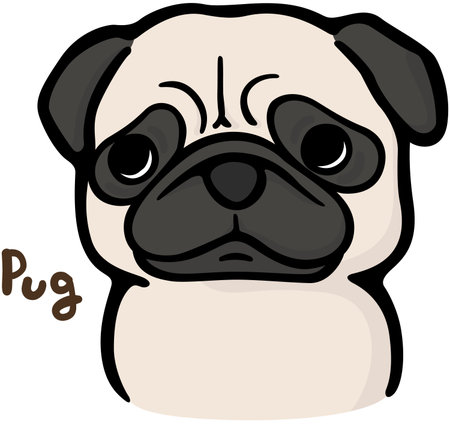 Pug (dog)のイラスト素材
