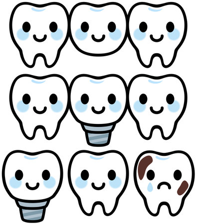 Cute character of dental treatmentのイラスト素材