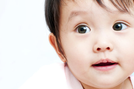 Close-up of a little baby girl