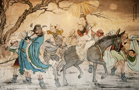 Chinese classic wall drawing の写真素材
