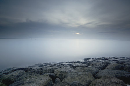 Beach long exposure の写真素材