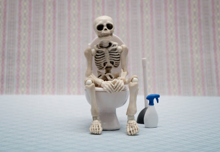 skeleton toiletの写真素材