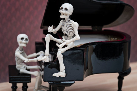 skeleton diva and pianistの写真素材