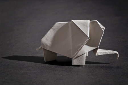 Origami elephantの写真素材