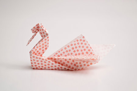 Origami swanの写真素材