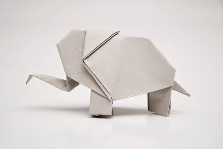 Origami elephantの写真素材