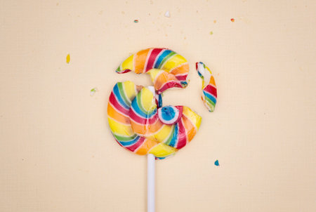 Broken lollipopの写真素材