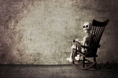 Skeleton and the rocking chairの写真素材