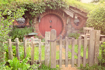 Hobbiton Village - The site created for filming Hollywood Movie THE HOBBIT and LORD OF THE RINGS.のeditorial素材