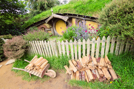Hobbiton Village - The site created for filming Hollywood Movie THE HOBBIT and LORD OF THE RINGS.のeditorial素材