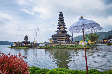 Hinduism temple Pura Ulun Danu Bratan, Baliの写真素材