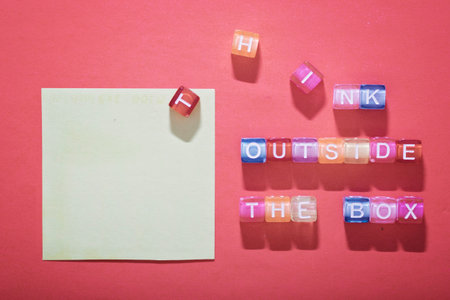 THINK OUTSIDE THE BOX, by colorful alphabet beadsの写真素材