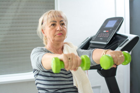 Corona virus, Covid-19, stay at home, active seniors, home quarantine concept.の写真素材