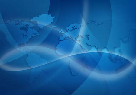 abstract blue background with world mapの写真素材