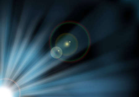 abstract blue and black background with rays for designの写真素材