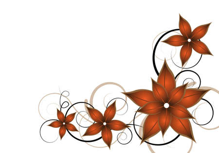 abstract floral design element with flowersの写真素材