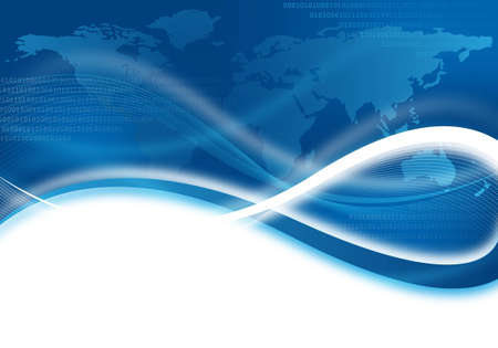 abstract blue background with world mapの写真素材