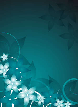 green and black ornament design with flowersの写真素材