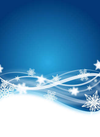 abstract blue winter flyer design with snowflakesの写真素材