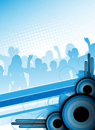 blue abstract retro party flyer for designの写真素材