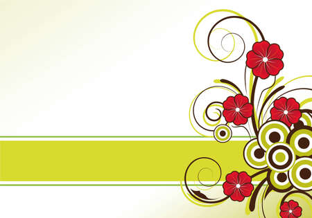 abstract floral design with flowers and text areaの写真素材