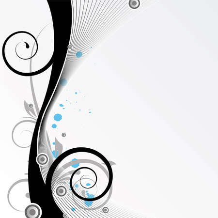 abstract black floral design for backgroundの写真素材