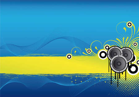 blue abstract party background design with ornamentsの写真素材