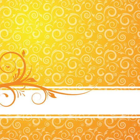 orange/yellow floral background for design with text areaの写真素材